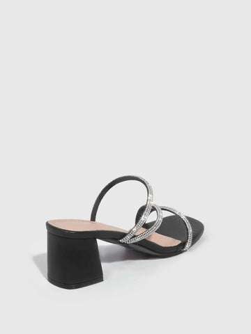 CUCCOO Trending Women Rhinestone Decor Chunky Heeled Sandals, Glamorous Outdoor Mule Sandals CUCCOO Trending Women Rhinestone Decor Chunky Heeled Sandals, Glamorous Outdoor Mule Sandals