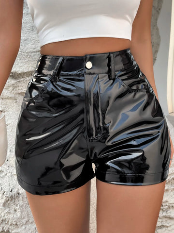 SXY High Waist PU Shorts SXY High Waist PU Shorts