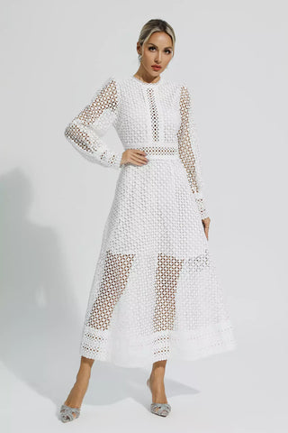 Monroe Purple Hollow Long Sleeve Maxi Dress