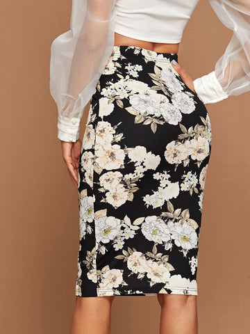 Clasi Floral Print Pencil Skirt