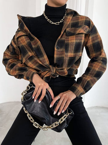 Plaid Print Drop Shoulder Shirt