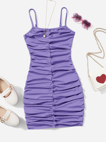 Teen Girls Ruched Cami Dress
