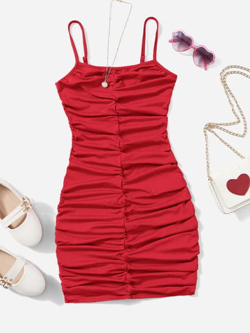 Teen Girls Ruched Cami Dress