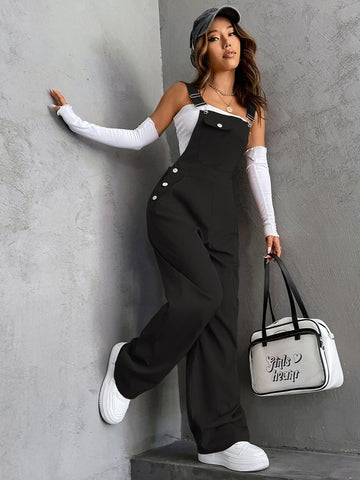 1pc Flap Pocket Overalls