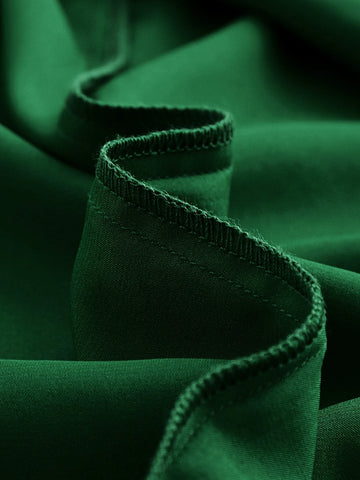 Solid Ruched Split Thigh Satin Cami Dress