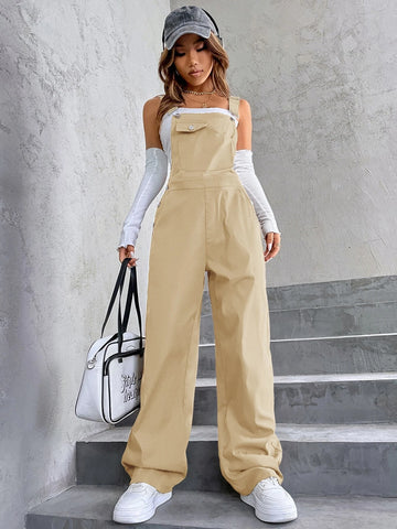 1pc Flap Pocket Overalls