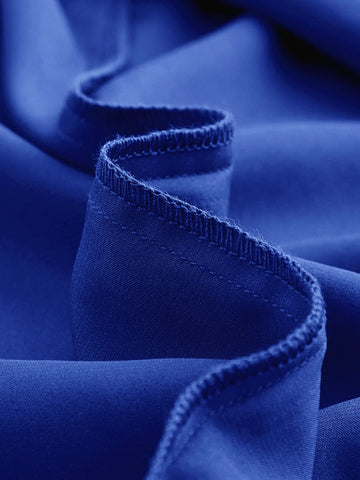 Solid Ruched Split Thigh Satin Cami Dress