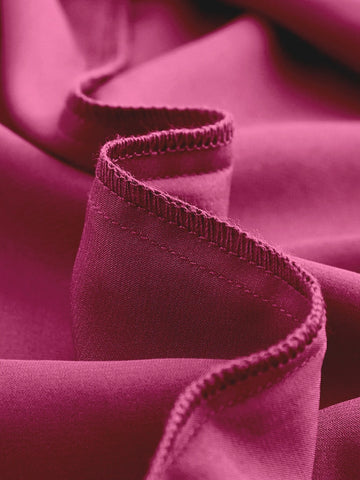 Solid Ruched Split Thigh Satin Cami Dress