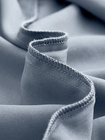 Solid Ruched Split Thigh Satin Cami Dress