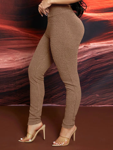 SXY Ruched Rib Knit Leggings