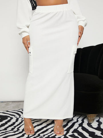 SXY Flap Pocket Solid Skirt