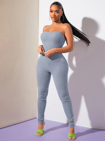 SXY Solid Tube Unitard Jumpsuit