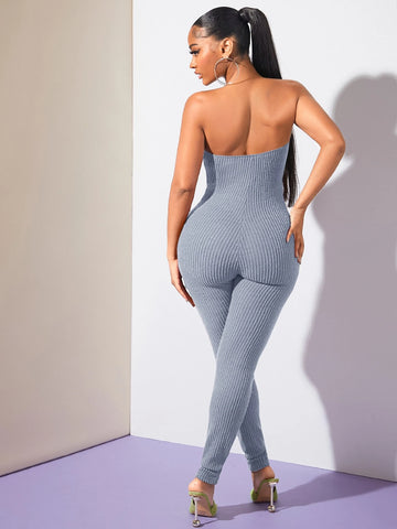 SXY Solid Tube Unitard Jumpsuit