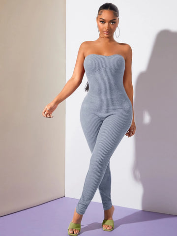 SXY Solid Tube Unitard Jumpsuit