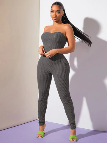 SXY Solid Tube Unitard Jumpsuit