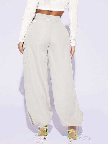 SXY Flap Pocket Side Wide Leg Pants