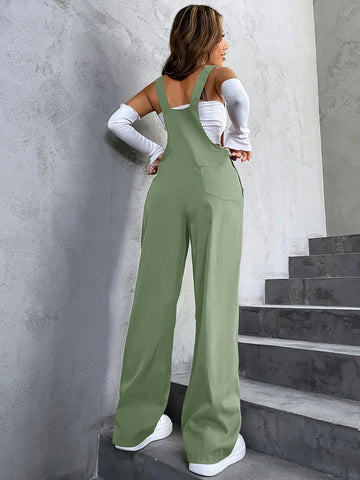 1pc Flap Pocket Overalls
