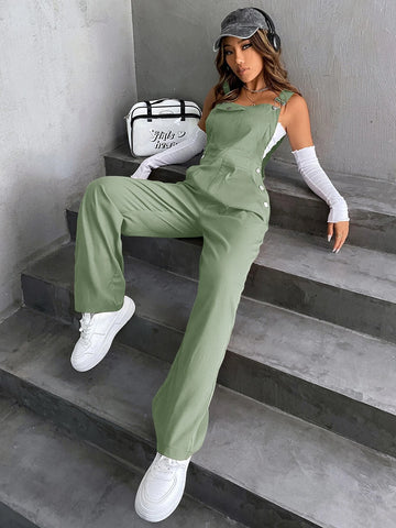 1pc Flap Pocket Overalls