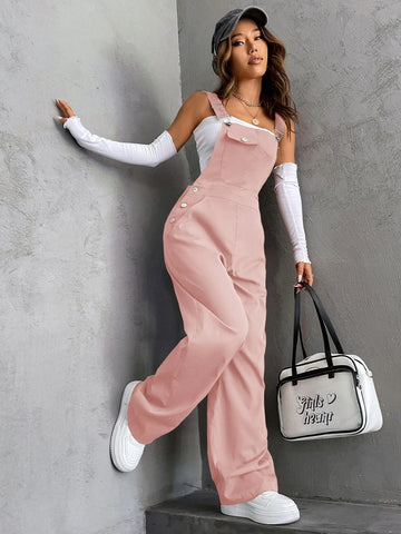 1pc Flap Pocket Overalls