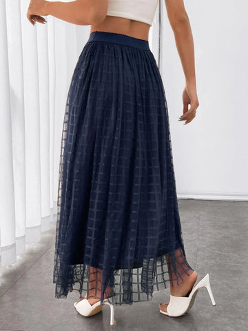Unity High Waist Mesh Overlay Skirt