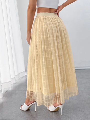 Unity High Waist Mesh Overlay Skirt