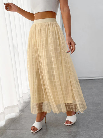 Unity High Waist Mesh Overlay Skirt