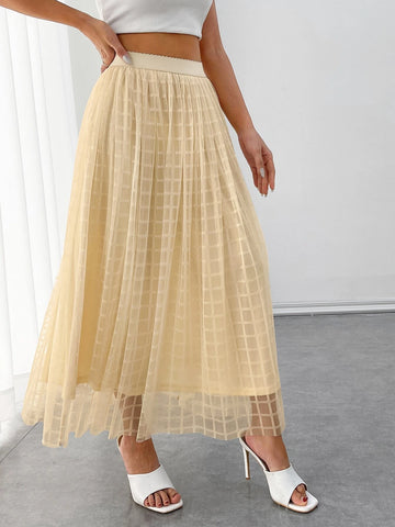 Unity High Waist Mesh Overlay Skirt