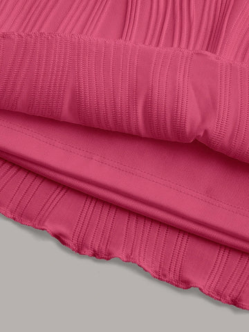 Twist Front Asymmetrical Hem Crop Tube Top & Bodycon Skirt