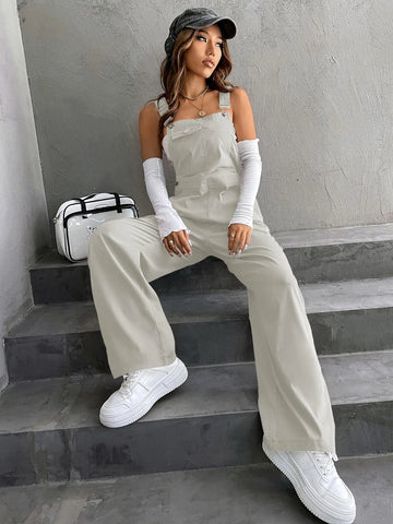 1pc Flap Pocket Overalls
