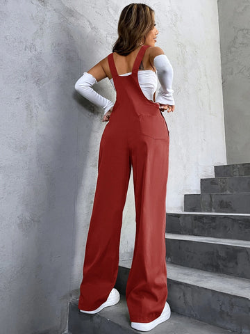 1pc Flap Pocket Overalls