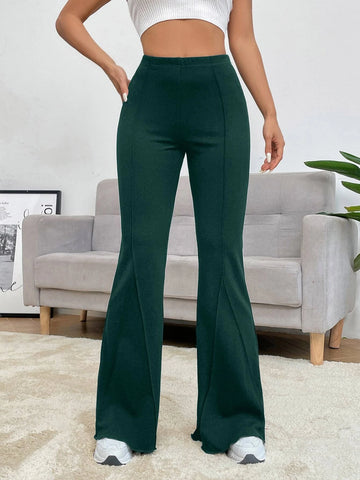 Solid Flare Leg Pants