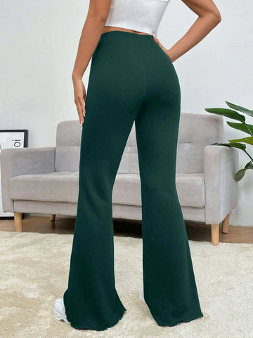 Solid Flare Leg Pants