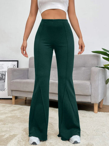 Solid Flare Leg Pants