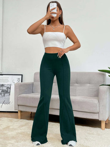 Solid Flare Leg Pants