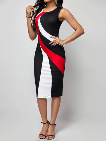 EMERY ROSE Color Block Bodycon Dress
