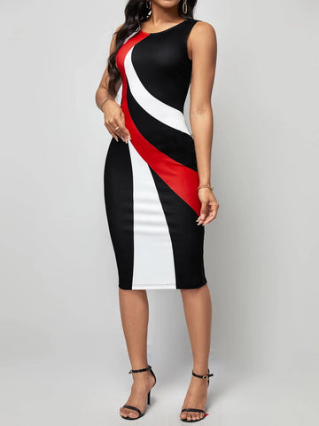 EMERY ROSE Color Block Bodycon Dress