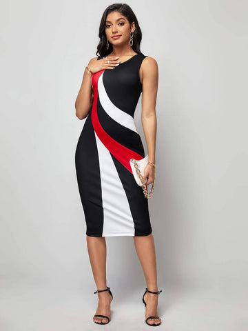 EMERY ROSE Color Block Bodycon Dress