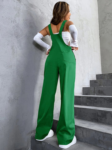 1pc Flap Pocket Overalls