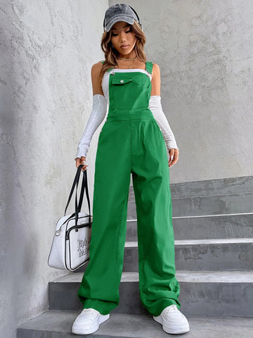 1pc Flap Pocket Overalls