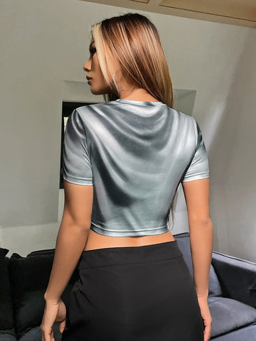 ICON Graphic Print Crop Tee