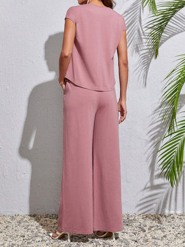 Batwing Sleeve Top & Wide Leg Pants