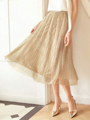 MOTF PREMIUM GLITTER TULLE MIDI SKIRT