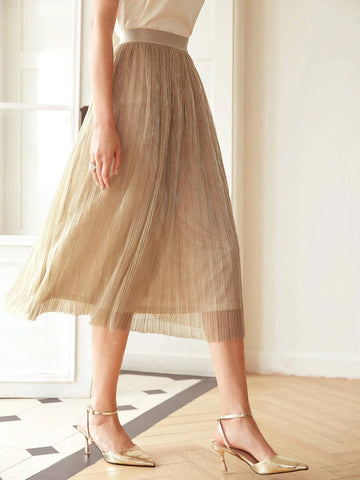 MOTF PREMIUM GLITTER TULLE MIDI SKIRT