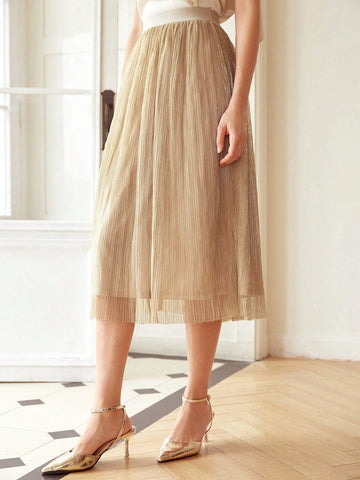 MOTF PREMIUM GLITTER TULLE MIDI SKIRT