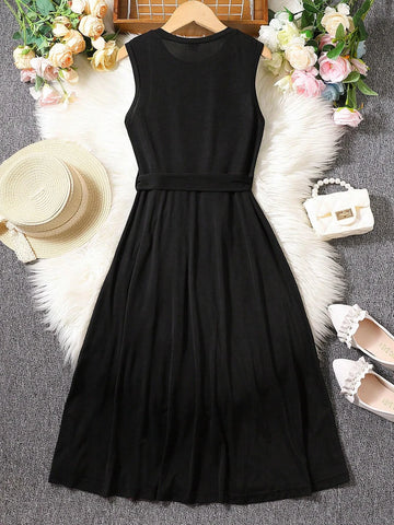 Ombre Print Belted Dress