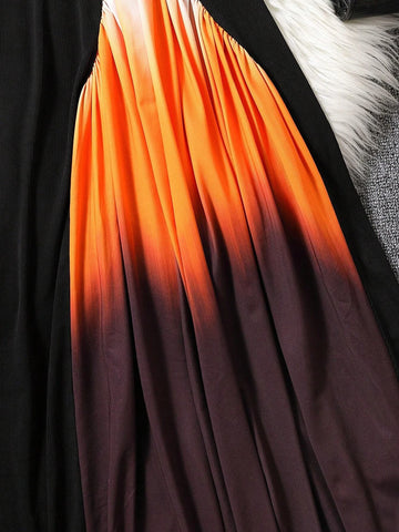 Ombre Print Belted Dress
