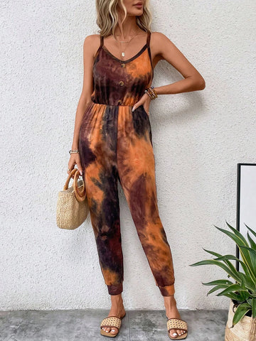 EMERY ROSE Tie Dye Cami Jumpsuit