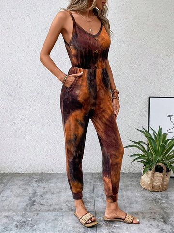 EMERY ROSE Tie Dye Cami Jumpsuit