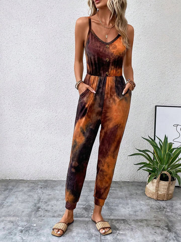 EMERY ROSE Tie Dye Cami Jumpsuit