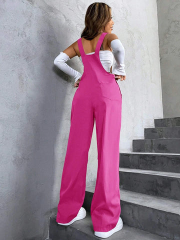 1pc Flap Pocket Overalls
